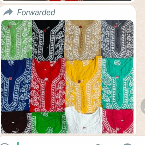 Indian city Lukhnow Kurta with Chikankari embodery - Picture 2 of 2